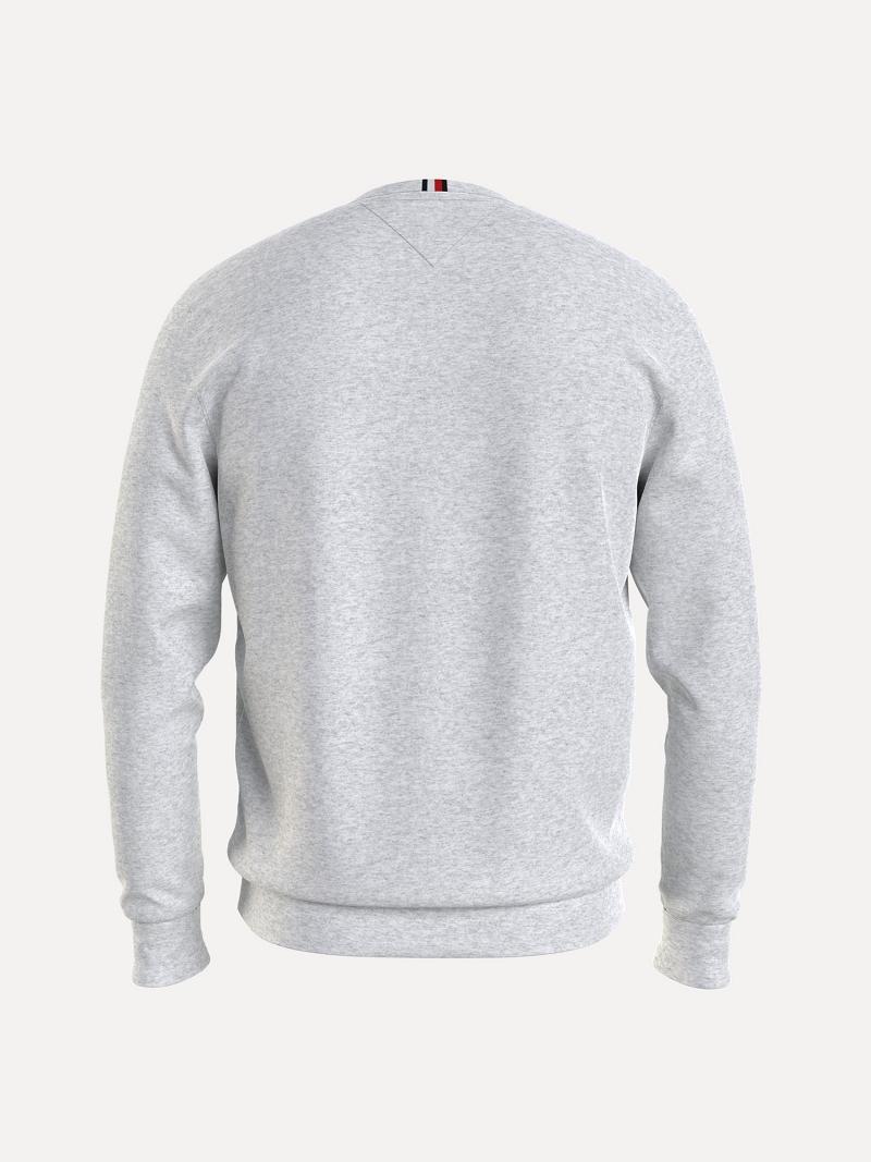 Férfi Tommy Hilfiger Organic cotton performance logo tape Pulóverek Szürke | HU 915ILH